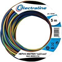 Electraline 25148 - H07V-K Cable- Sección 1 x 2.5 mm- 5m- multicolor